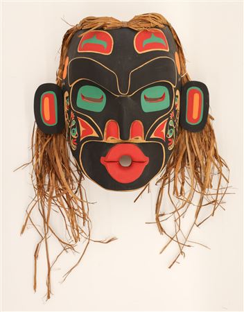 ''Dzonokwa'' (Wild Woman) Cedar Mask