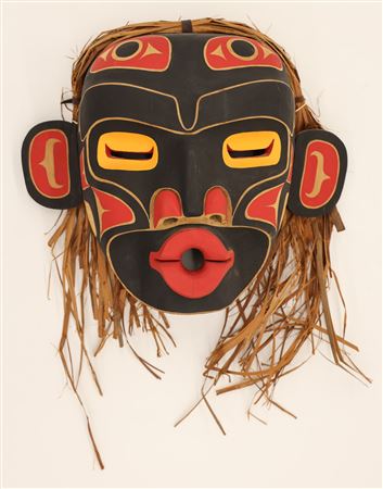 ''Dzonakwa'' (Wild Woman) Cedar Mask