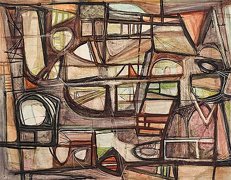 ''Untitled'' (Abstraction) 1950 by Harold Balazs - Auction record, sale price, and art valuation. Compare with similar artists and explore comparable artworks.