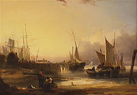 ''The Wharf at Poole, Morning'' 1830