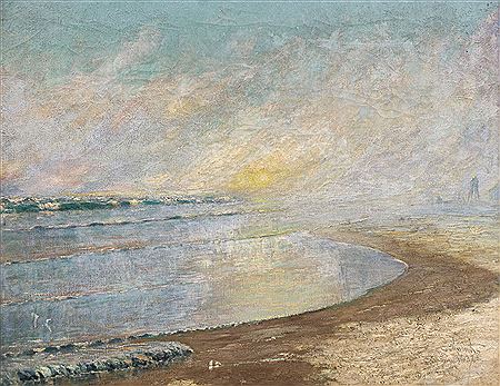 Sample artwork by Frederick W (Fred) Southworth (1860 - 1946), known for impressionist and realist landscape, seacape, shoreline, mountain and boat painting - View similar artists and auction records