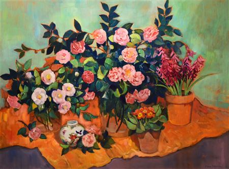 “Pink Camellias”