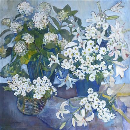 “Still Life with Lillies and Daisies” by Diana Johnston - Auction record, sale price, and art valuation. Compare with similar artists and explore comparable artworks.