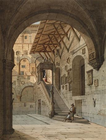 Außentreppe im Palazzo Bargello