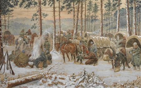 Soldatenlager am Wald by Franz Witt - Auction record, sale price, and art valuation. Compare with similar artists and explore comparable artworks.
