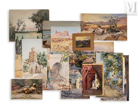 Nude, tree in the evening, Medina alley, Setting sun, Essir garden, Algiers alley, Kleber street in Algiers, River bank, In the desert, Le Tour, Seaside, Oleander bushes, Cemetery, Belcourt cemetery, Young children by the water (16) by Louis Randavel - Auction record, sale price, and art valuation. Compare with similar artists and explore comparable artworks.
