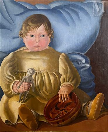 Portrait of Peter Ustinov, age 9 months (1922) by Nadia Benois - Auction record, sale price, and art valuation. Compare with similar artists and explore comparable artworks.