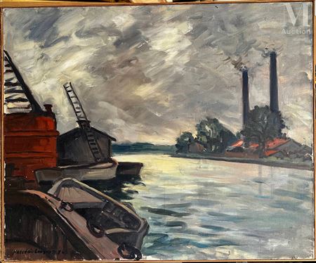 Factories on the banks of the Seine