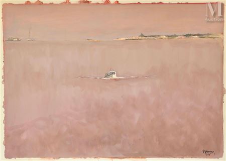 CONGO, BRAZZAVILLE. Boat on the Congo by Gustave Adolf Hervigo - Auction record, sale price, and art valuation. Compare with similar artists and explore comparable artworks.