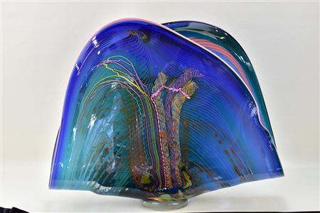 ART GLASS FAN VASE