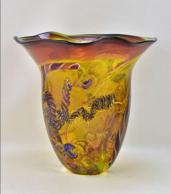 MONUMENTAL HAND-BLOWN ART GLASS VASE