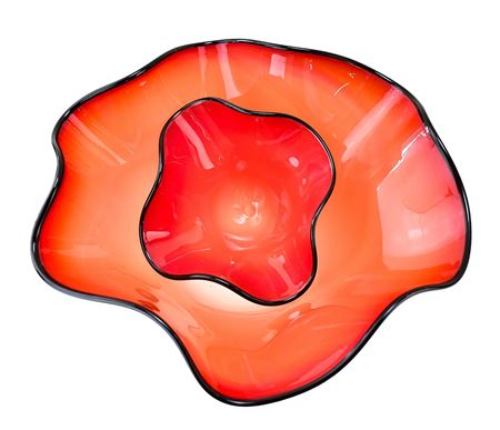 TWO CHIHULY ART GLASS BOWLS