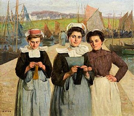 Breton Girls, the Harbour Concarneau