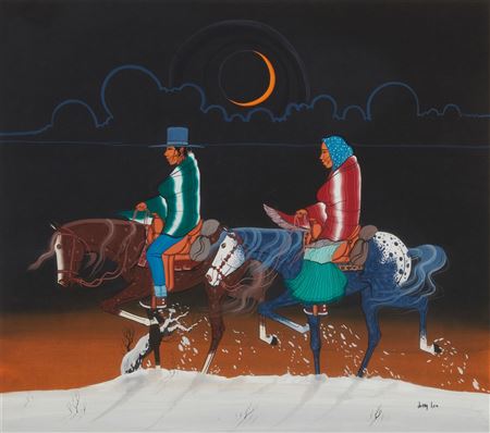 Nocturnal riders on horseback