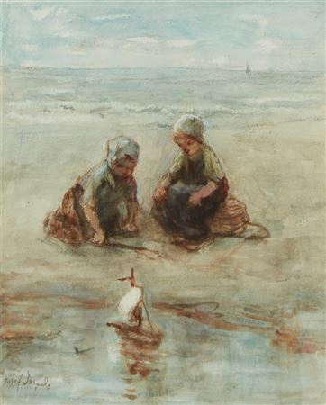 Children Playing By The Shore