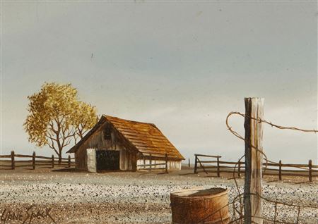 Fenced-in barn, 1972