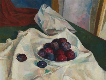 "Still Life with Plums"