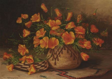 Still life of California poppies in a basket, 1893