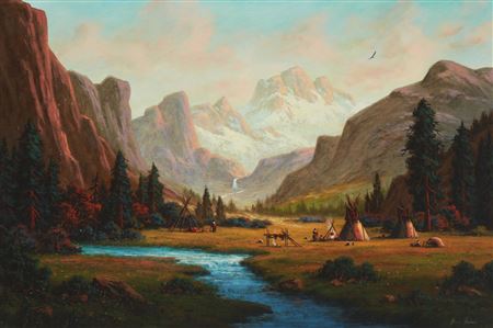 "Cheyenne at the Big Meadow Camp"