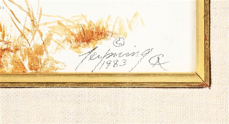 Scouting - auctioned 01/26/2024 - Howard A Terpning signature example for authentication verification from auction lot 7656393