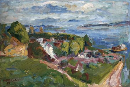 Landscape at Lake Constance by Hans Fahnle - Auction record, sale price, and art valuation. Compare with similar artists and explore comparable artworks.