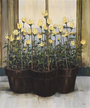 "Chrysanthemums in Pot", 1975 by Roy Bailey - Auction record, sale price, and art valuation. Compare with similar artists and explore comparable artworks.