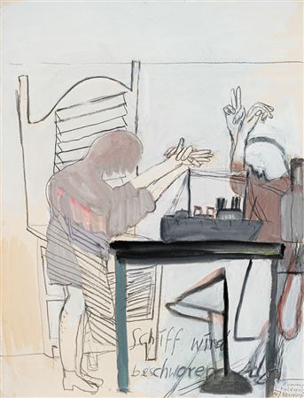 "Schiff wird beschworen", 1994 by Romane Holderried-Kaesdorf - Auction record, sale price, and art valuation. Compare with similar artists and explore comparable artworks.