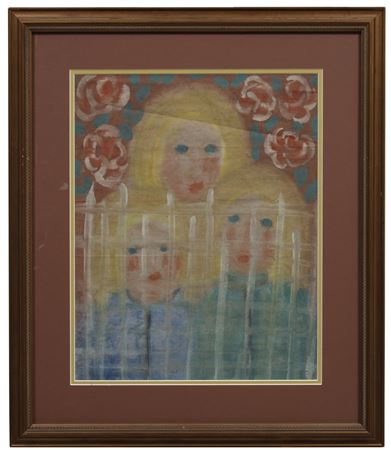 "Three Girls behind a Fence"