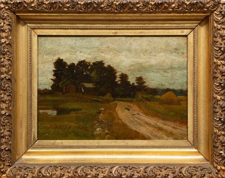 "Landscape with Road, Trees and Barn"