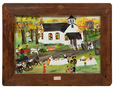 "All Day Singing and Dancing on the Grounds" by Alice Latimer Moseley - Auction record, sale price, and art valuation. Compare with similar artists and explore comparable artworks.