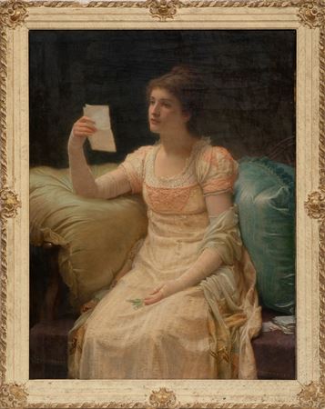 Likely Catherine Elizabeth Dickens Perugini (1839-1929) Reading Her Old Letters