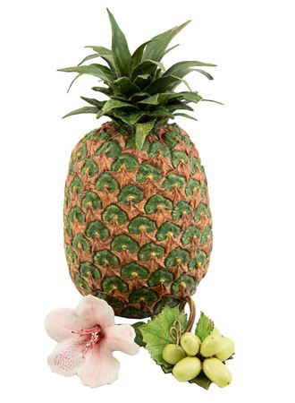 Pineapple, orchid, and grape bunch (3 pieces)