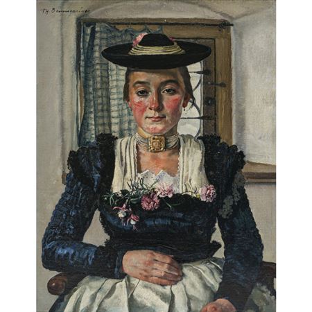 Young peasant woman in festive costume