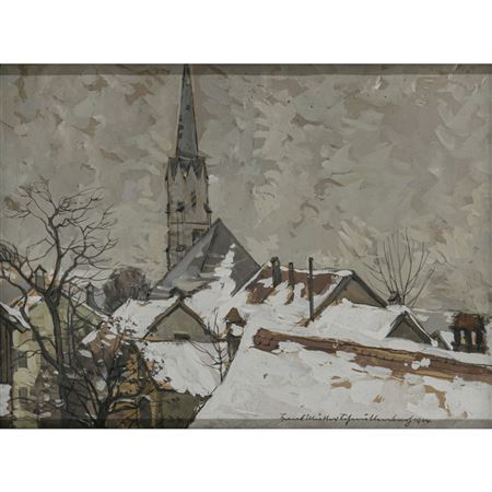 Snowy village.