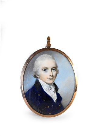 Portrait of a man in a blue frock coat