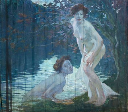 Two bathers in the moonlight