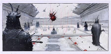 Le sommeil du monstre, plate 50, first panel. Amir and Sacha meet in the vapors.