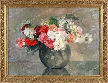 Nature morte au vase fleuri.