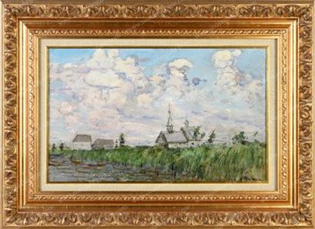 Église russe au bord d'un lac.