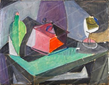 Nature morte cubiste au moulin à café.