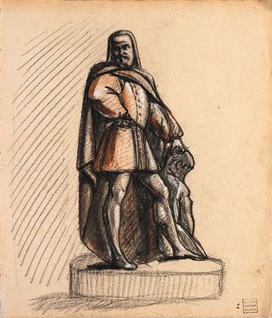 Study of a triumphant soldier holding his enemy's head in his left hand (Conrad II?)