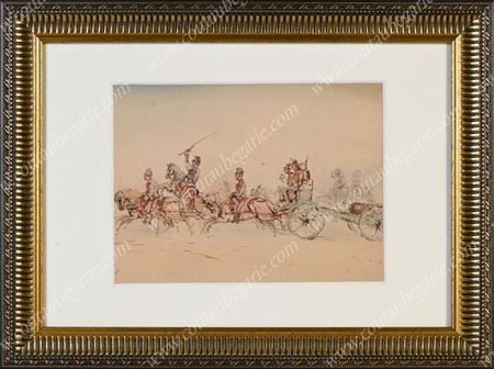 Attelage d'artillerie de la garde au camp de Châlons