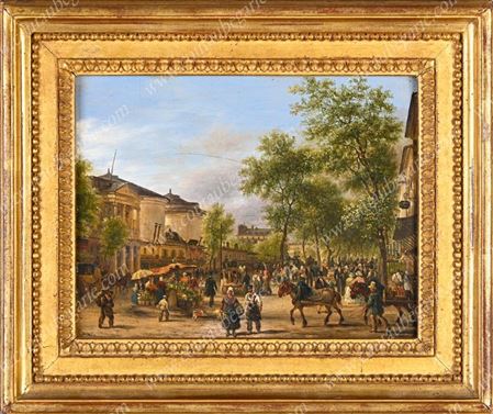 The Variétés theater and Panoramas on Boulevard Montmartre, Paris, circa 1830