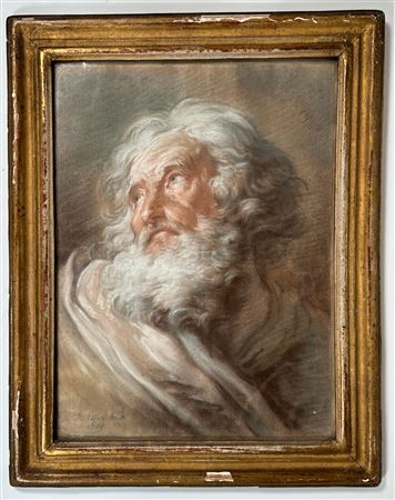 A pair of bust portraits of bearded men