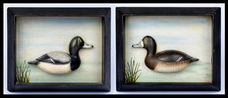 Pair of Quebec Blue Bill Decoy Plaques