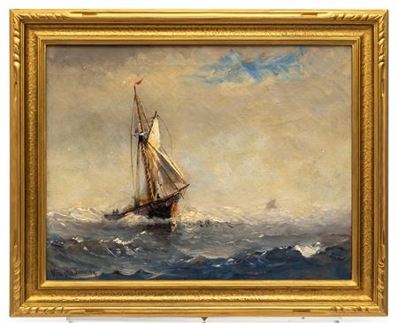 Sailboat in storm sea