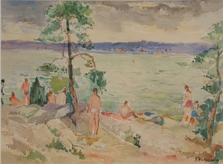 "Badende" by Bernhard Hergarden - Auction record, sale price, and art valuation. Compare with similar artists and explore comparable artworks.