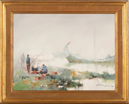 View of the Aveiro estuary by Manuel Tavares - Auction record, sale price, and art valuation. Compare with similar artists and explore comparable artworks.