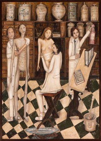 Interior of pharmacy by Eduardo Alarcao - Auction record, sale price, and art valuation. Compare with similar artists and explore comparable artworks.