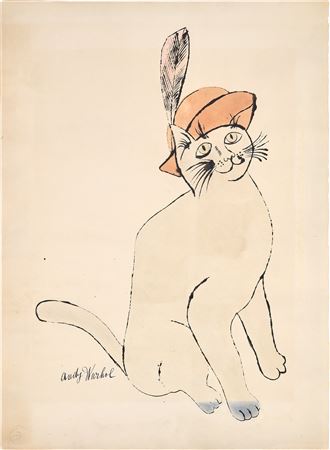 Untitled (Cat with Feathered Cap)